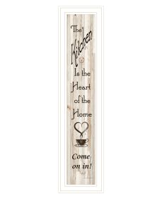"Kitchen is the Heart of the Home" by Artisan Trendy Decor 4U; Ready to Hang Framed Print; White Frame