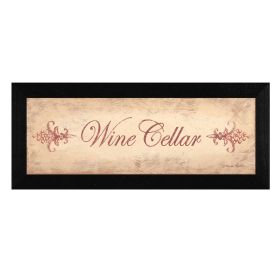 "Wine Cellar" By Becca Barton; Printed Wall Art; Ready To Hang Framed Poster; Black Frame