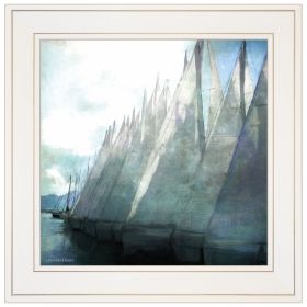 "Sailboat Marina I" by Bluebird Barn Group; Ready to Hang Framed Print; White Frame (Color: as Pic)